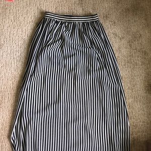 American Apparel Striped Sheer Chiffon Maxi Skirt